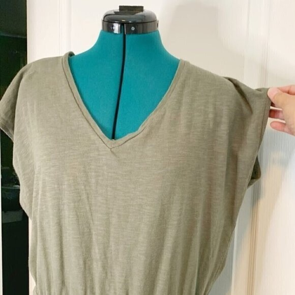 GAP Maxi V Neck Sleeveless Comfy Soft Drawstring Cotton Casual Summer Dress - Picture 3 of 11